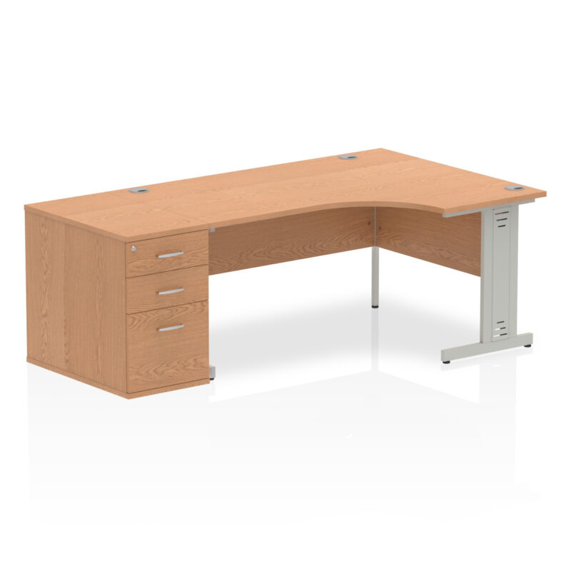 Surge 1600mm Cable Managed Right Crescent Desk Workstation - Image 23