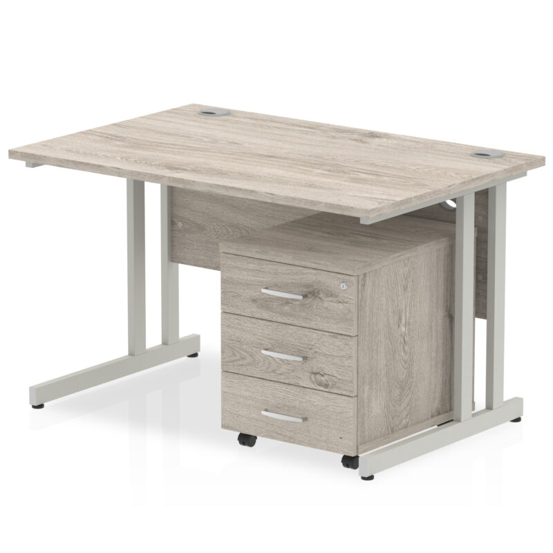 Surge 1200mm Cantilever Straight Desk With Mobile Pedestal - Image 6