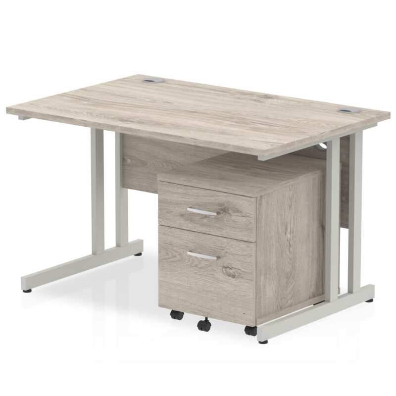Surge 1200mm Cantilever Straight Desk With Mobile Pedestal - Image 5