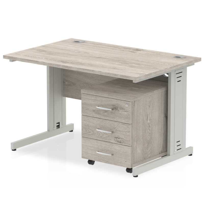 Surge 1200mm Cable Managed Straight Desk With Mobile Pedestal - Image 6