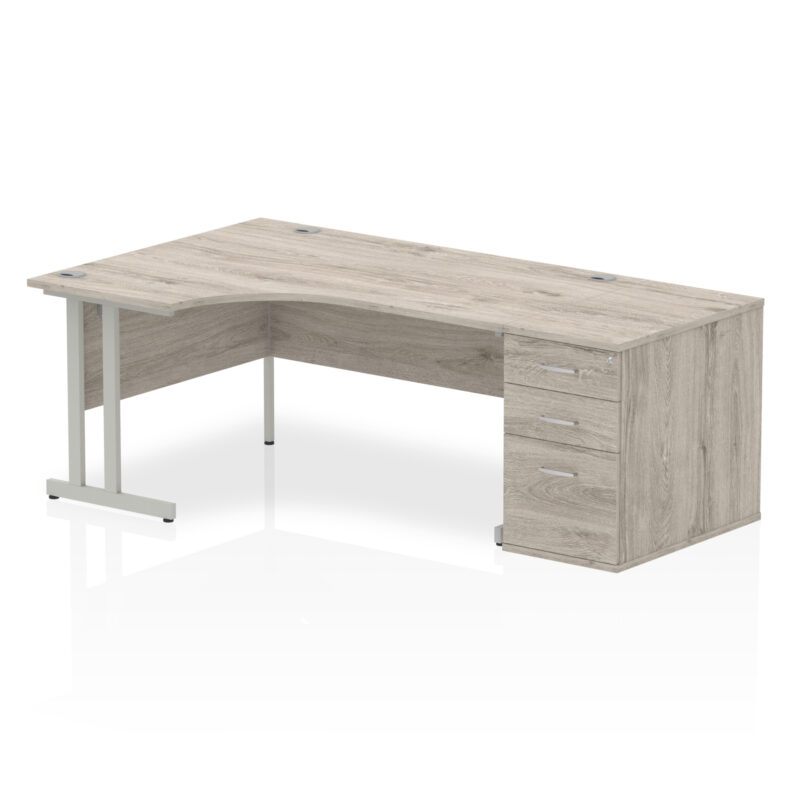 Surge 1600mm Cantilever Left Crescent Desk Workstation - Image 11