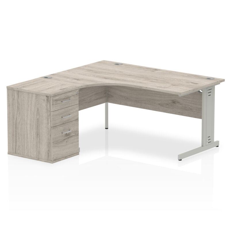Surge 1600mm Cable Managed Left Crescent Desk Workstation - Image 7