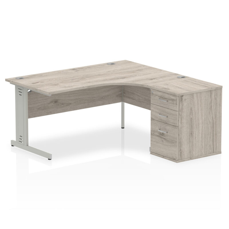 Surge 1600mm Cable Managed Right Crescent Desk Workstation - Image 8