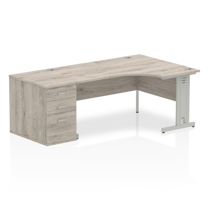 Surge 1600mm Cable Managed Right Crescent Desk Workstation - Image 11
