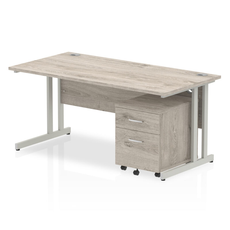 Surge 1600mm Cantilever Straight Desk With Mobile Pedestal - Image 5