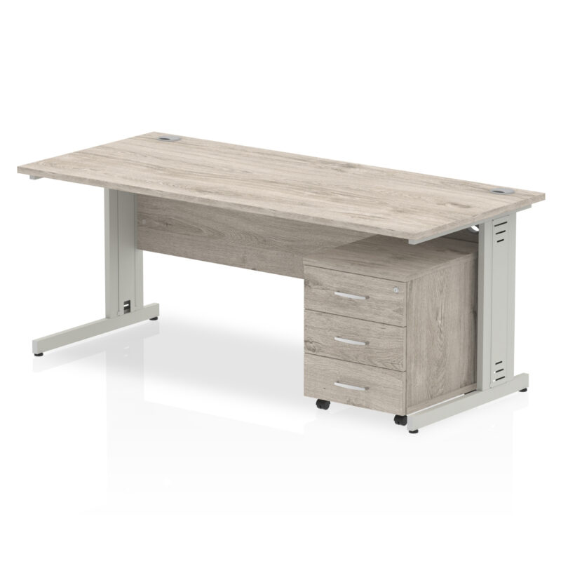 Surge 1800mm Cable Managed Straight Desk With Mobile Pedestal - Image 6