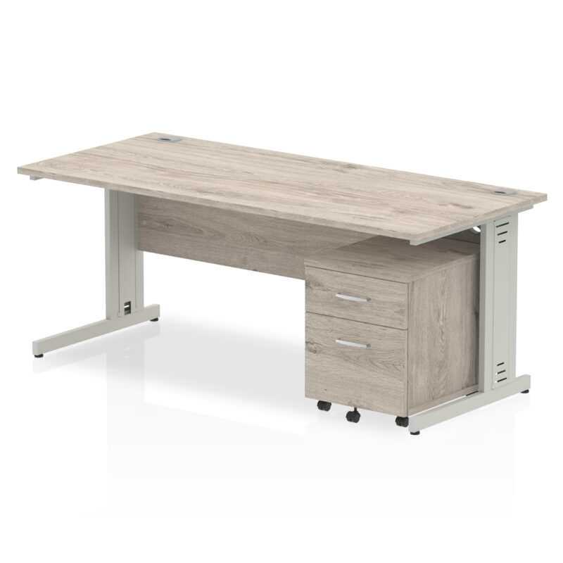 Surge 1800mm Cable Managed Straight Desk With Mobile Pedestal - Image 5