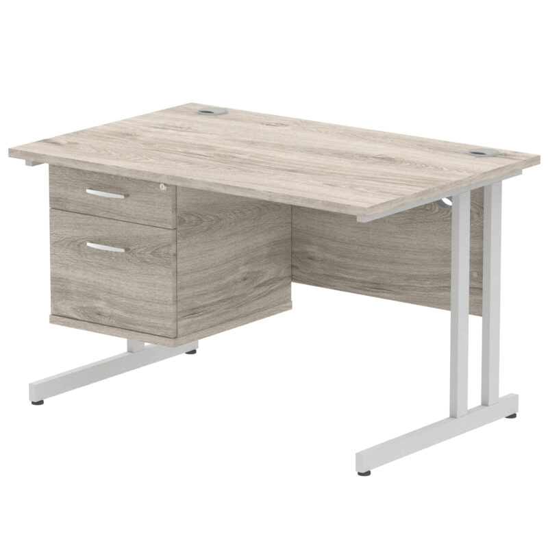 Surge 1200mm Cantilever Straight Desk With Single Fixed Pedestal - Image 70