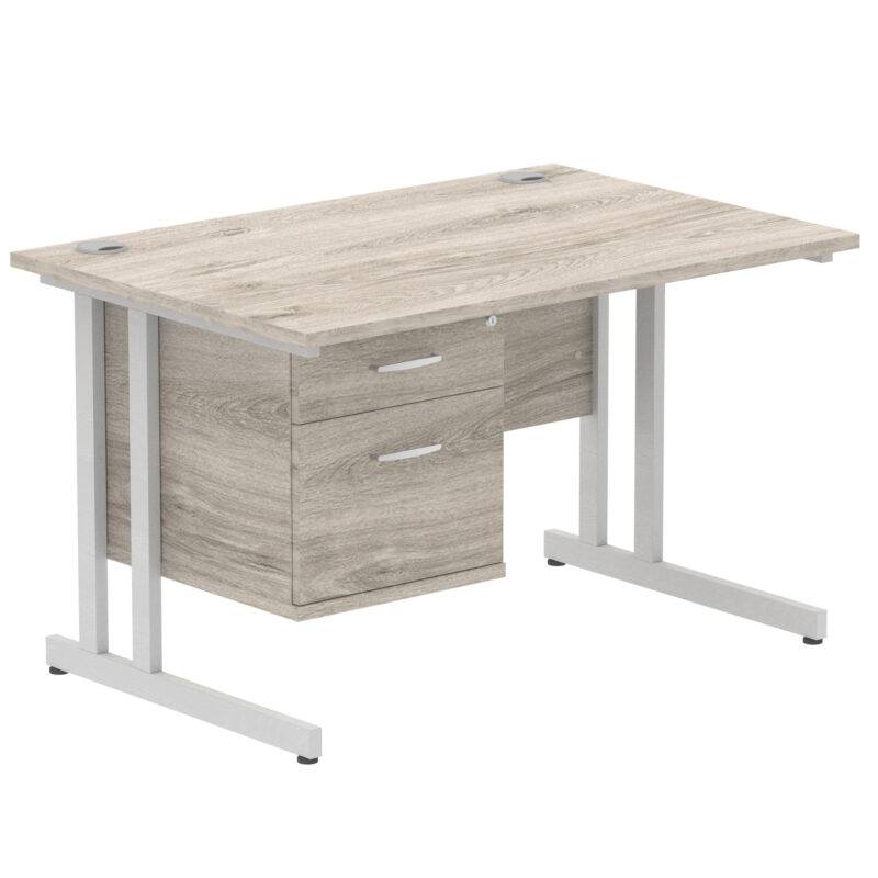 Surge 1200mm Cantilever Straight Desk With Single Fixed Pedestal - Image 72