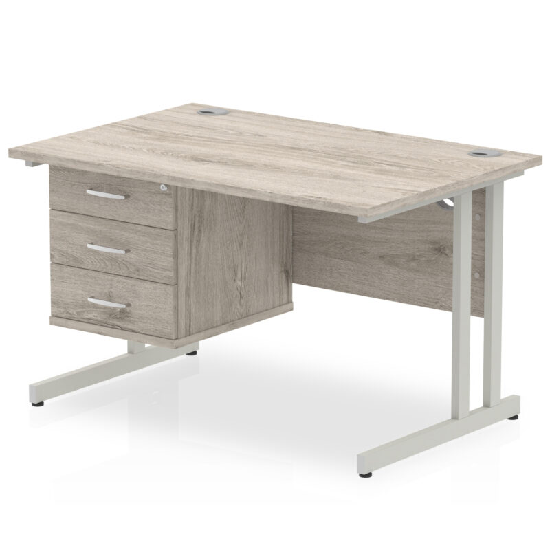 Surge 1200mm Cantilever Straight Desk With Single Fixed Pedestal - Image 78