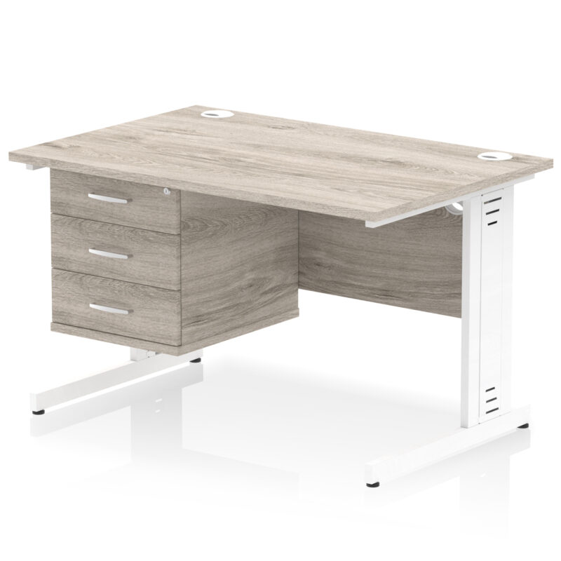 Surge 1200mm Cable Managed Straight Desk With Single Fixed Pedestal - Image 12