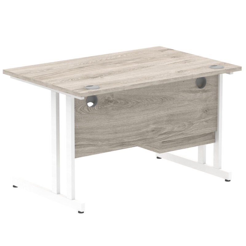 Surge 1200mm Cantilever Straight Desk With Single Fixed Pedestal - Image 17