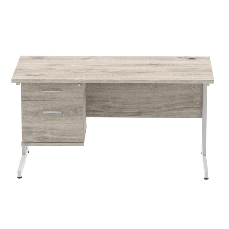 Surge 1400mm Cantilever Straight Desk With Single Fixed Pedestal - Image 71