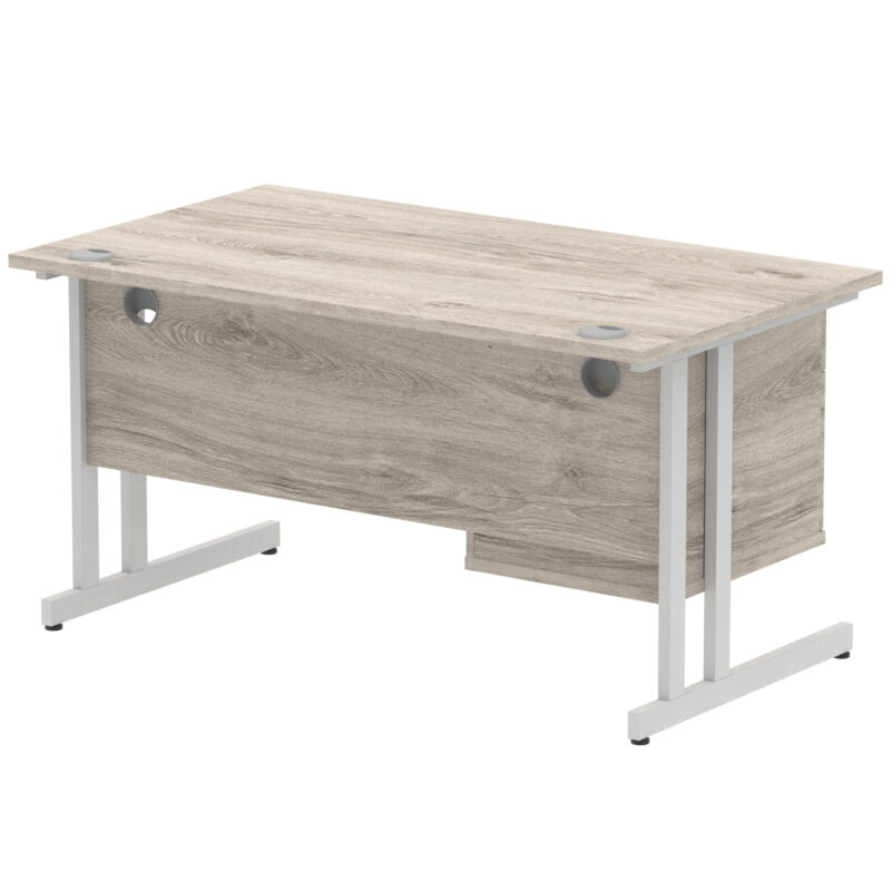 Surge 1400mm Cantilever Straight Desk With Single Fixed Pedestal - Image 74