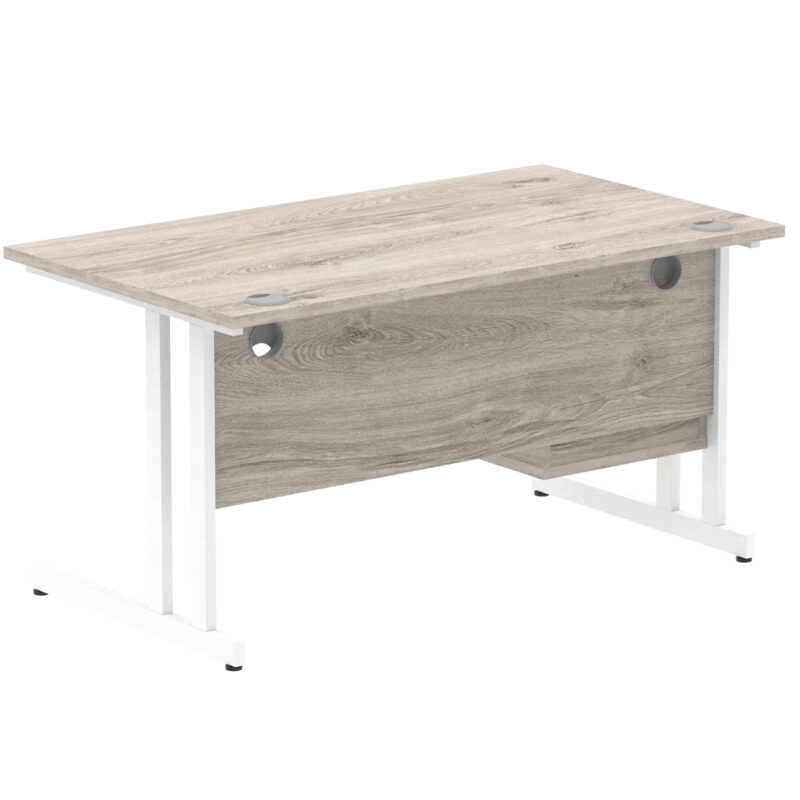 Surge 1400mm Cantilever Straight Desk With Single Fixed Pedestal - Image 17