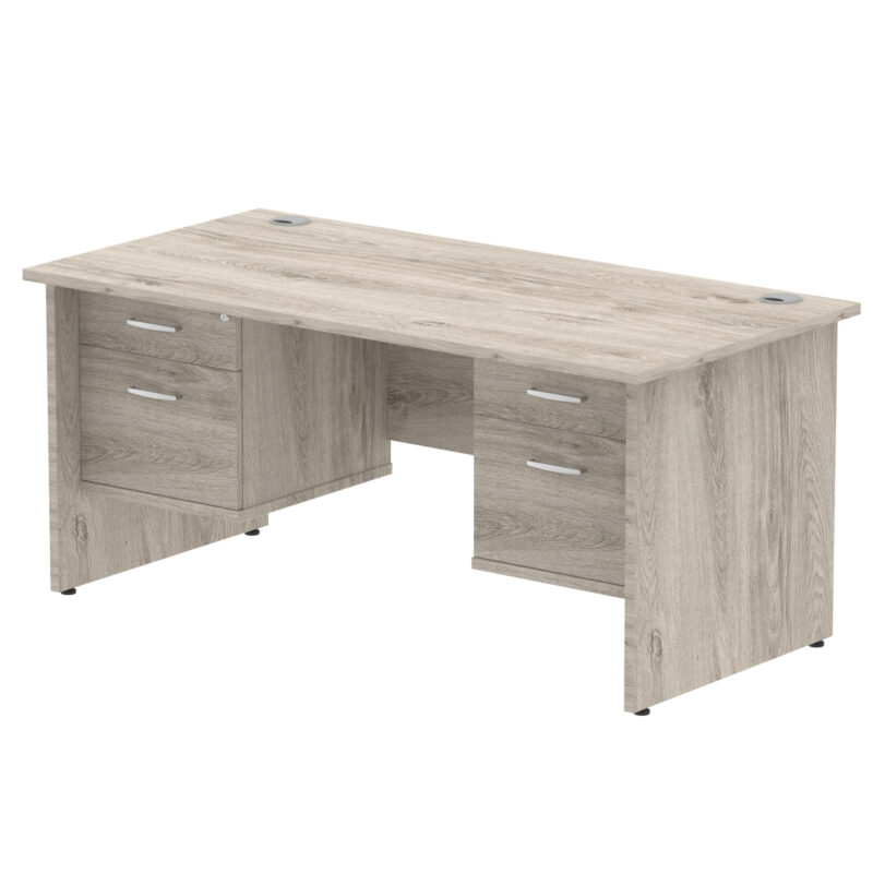 Surge 1600mm Panel End Straight Desk With Two Fixed Pedestal - Image 7