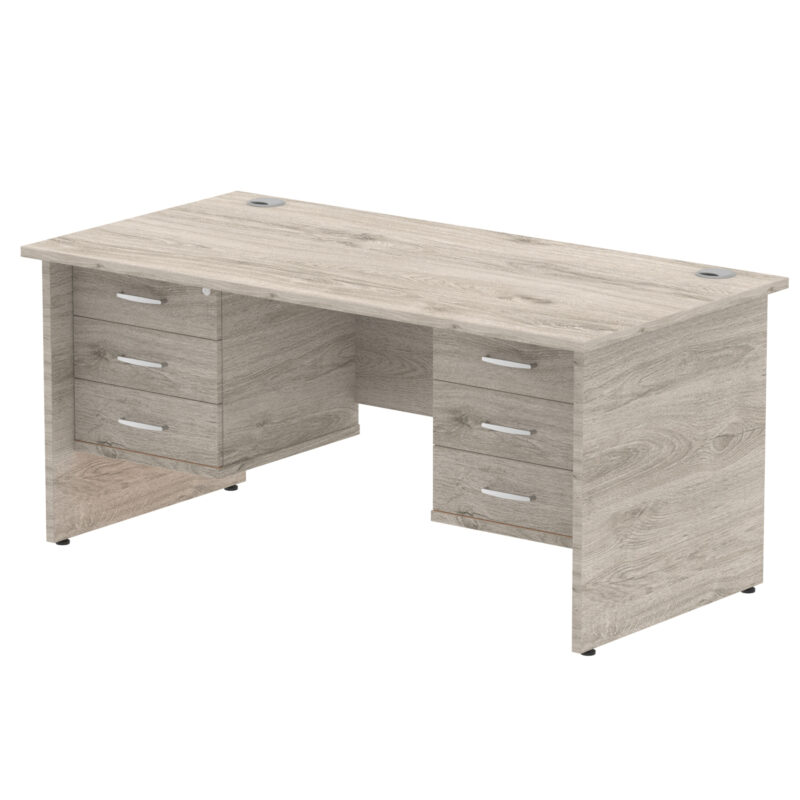 Surge 1600mm Panel End Straight Desk With Two Fixed Pedestal - Image 8