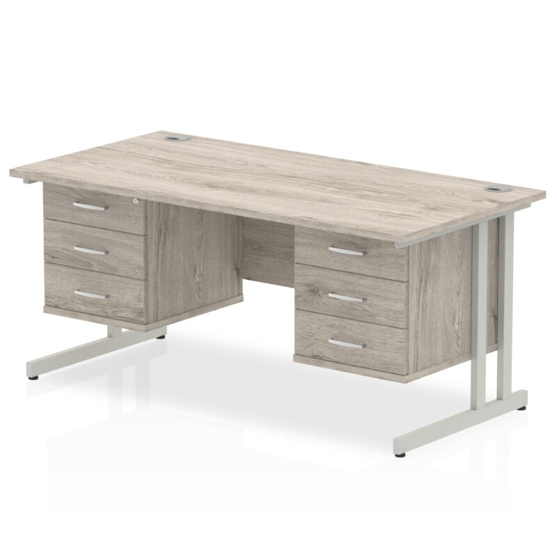 Surge 1600mm Cantilever Straight Desk With Two Fixed Pedestal - Image 29
