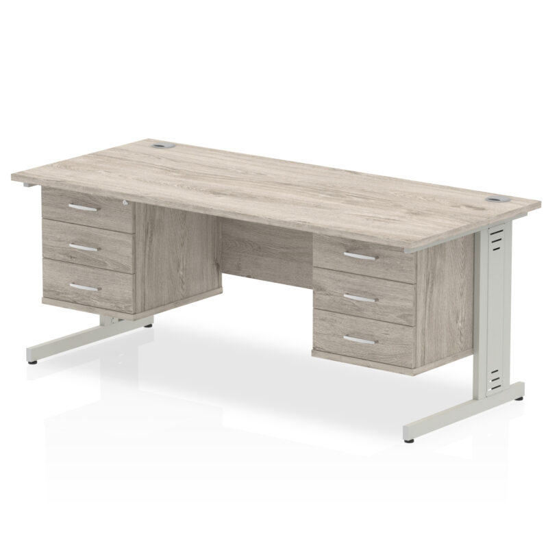 Surge 1800mm Cable Managed Straight Desk With Two Fixed Pedestal - Image 13