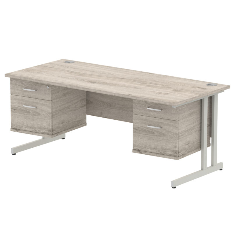 Surge 1800mm Cantilever Straight Desk With Two Fixed Pedestal - Image 29