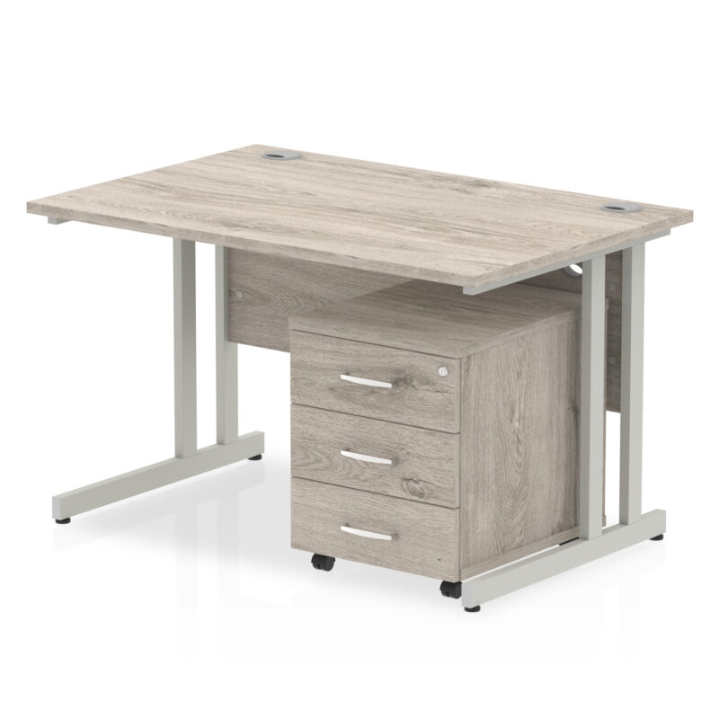 Surge 1200mm Cantilever Straight Desk With Mobile Pedestal - Image 8