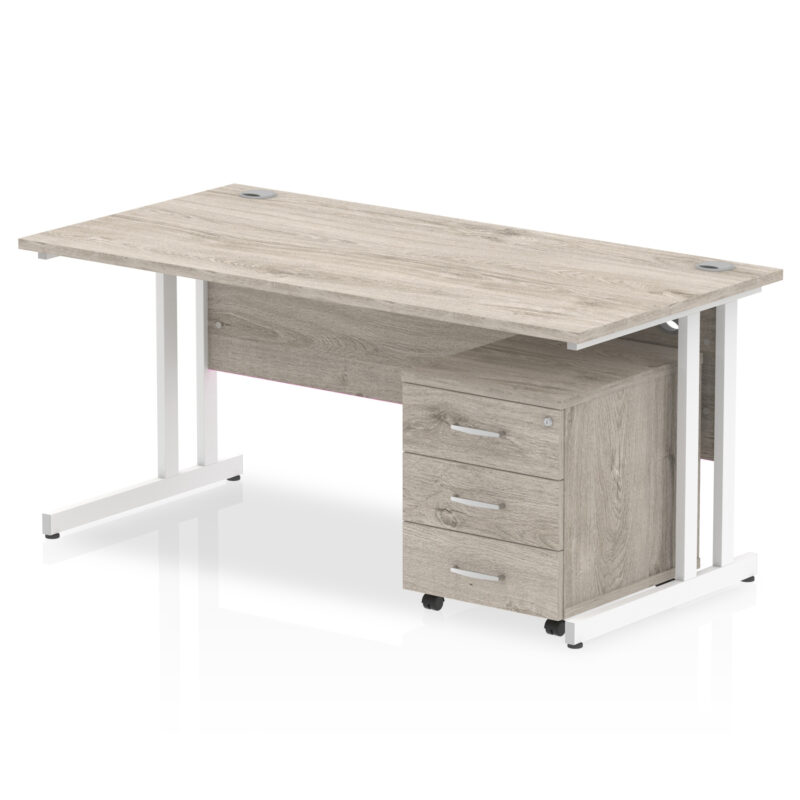Surge 1600mm Cantilever Straight Desk With Mobile Pedestal - Image 8