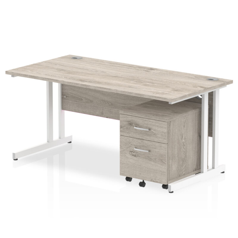 Surge 1600mm Cantilever Straight Desk With Mobile Pedestal - Image 7