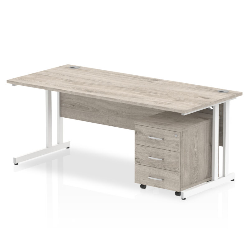 Surge 1800mm Cantilever Straight Desk With Mobile Pedestal - Image 8