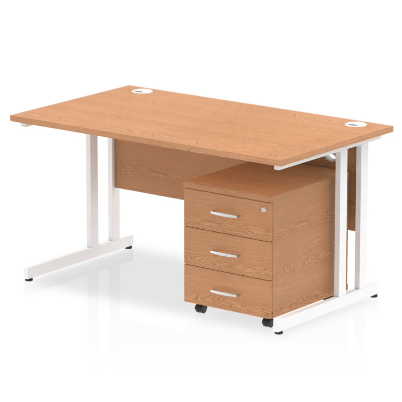 Surge 1400mm Cantilever Straight Desk With Mobile Pedestal - Image 15