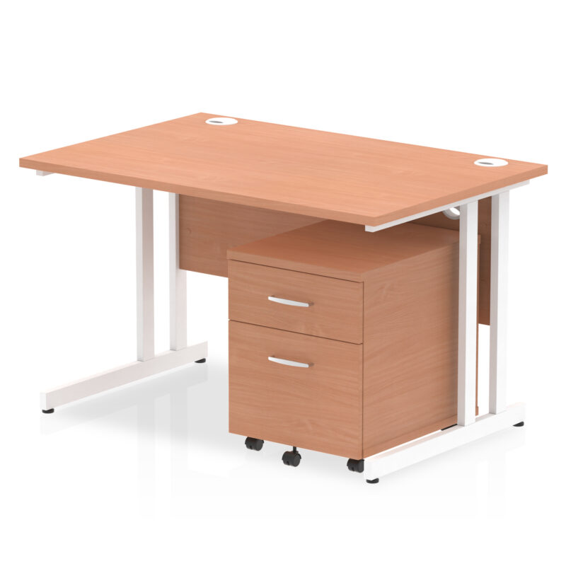 Surge 1200mm Cantilever Straight Desk With Mobile Pedestal - Image 3