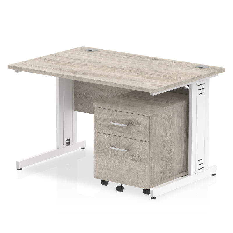 Surge 1200mm Cable Managed Straight Desk With Mobile Pedestal - Image 7