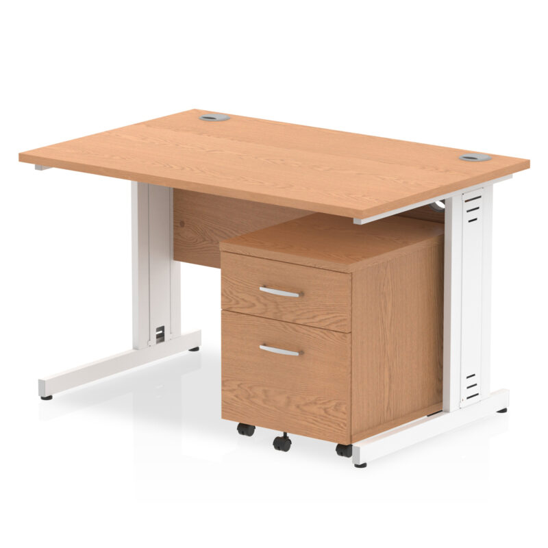 Surge 1200mm Cable Managed Straight Desk With Mobile Pedestal - Image 15