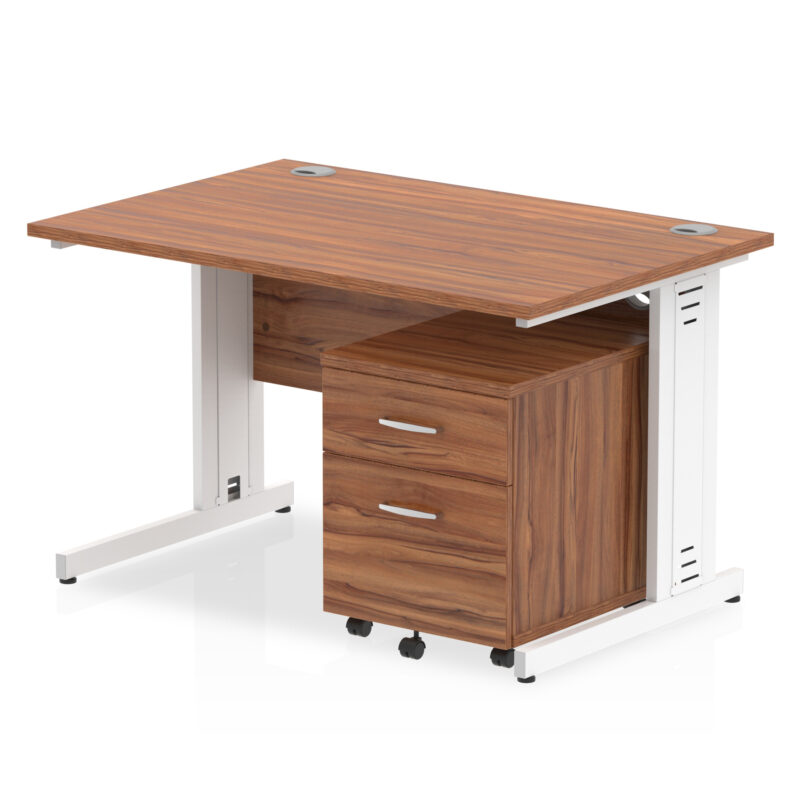 Surge 1200mm Cable Managed Straight Desk With Mobile Pedestal - Image 19