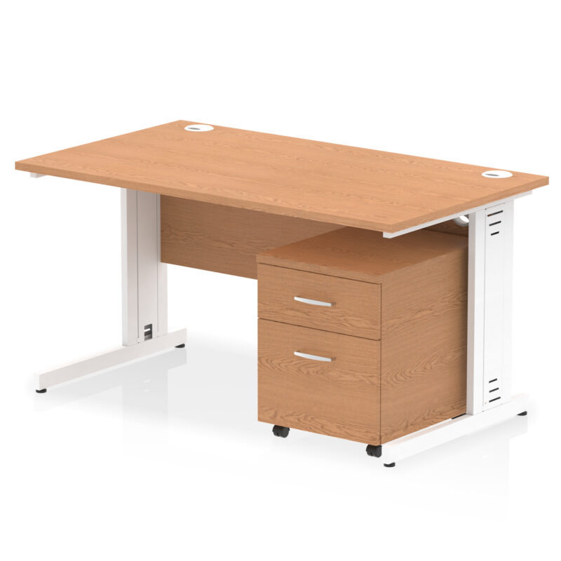 Surge 1400mm Cable Managed Straight Desk With Mobile Pedestal - Image 15