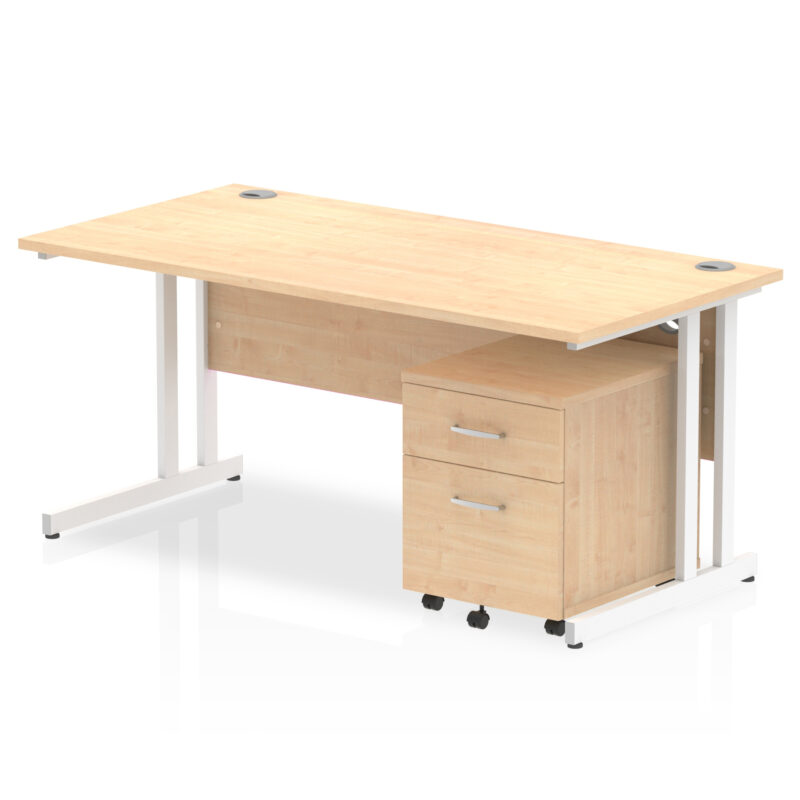 Surge 1600mm Cantilever Straight Desk With Mobile Pedestal - Image 11