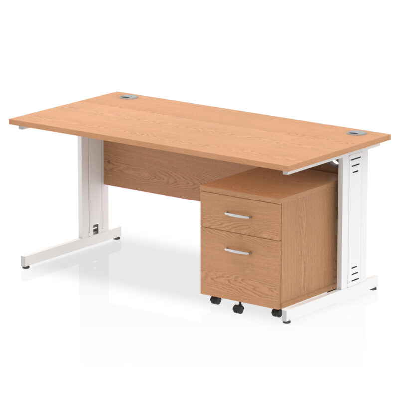 Surge 1600mm Cable Managed Straight Desk With Mobile Pedestal - Image 15