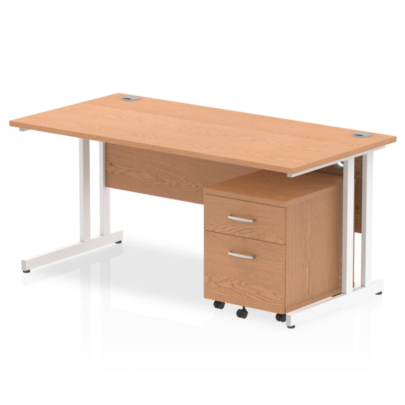 Surge 1600mm Cantilever Straight Desk With Mobile Pedestal - Image 15