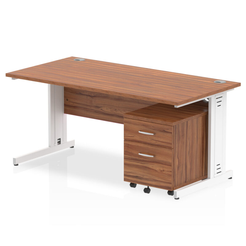 Surge 1600mm Cable Managed Straight Desk With Mobile Pedestal - Image 19