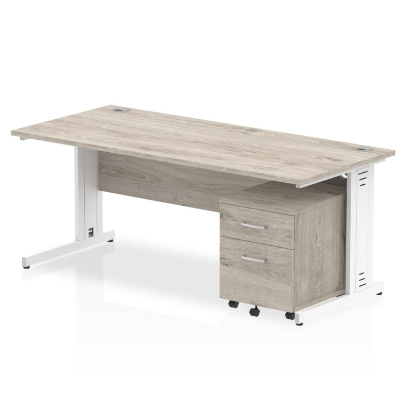 Surge 1800mm Cable Managed Straight Desk With Mobile Pedestal - Image 7