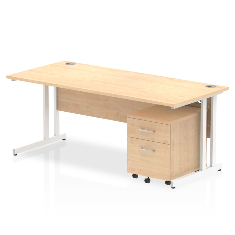 Surge 1800mm Cantilever Straight Desk With Mobile Pedestal - Image 11