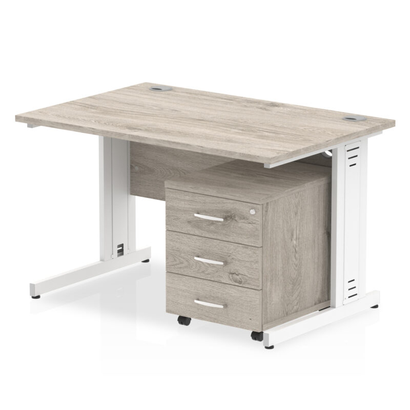 Surge 1200mm Cable Managed Straight Desk With Mobile Pedestal - Image 8