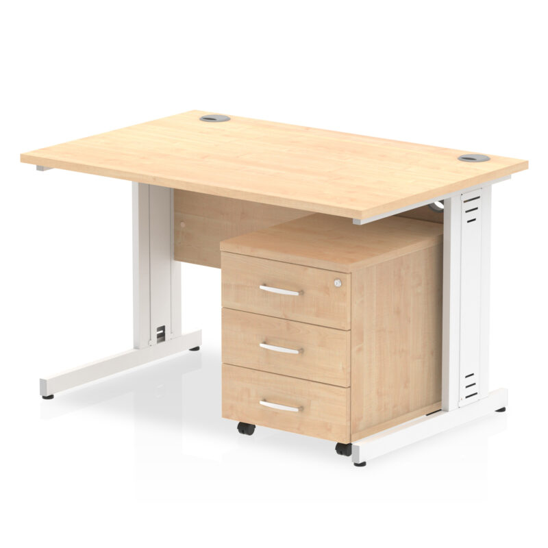 Surge 1200mm Cable Managed Straight Desk With Mobile Pedestal - Image 12