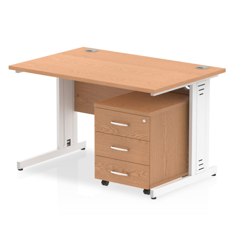 Surge 1200mm Cable Managed Straight Desk With Mobile Pedestal - Image 16