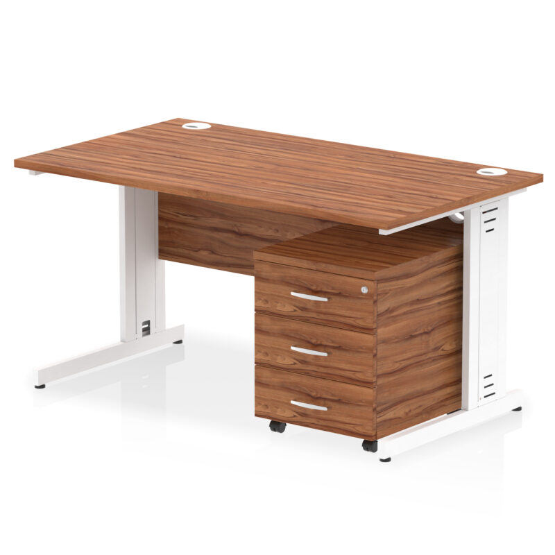 Surge 1400mm Cable Managed Straight Desk With Mobile Pedestal - Image 20