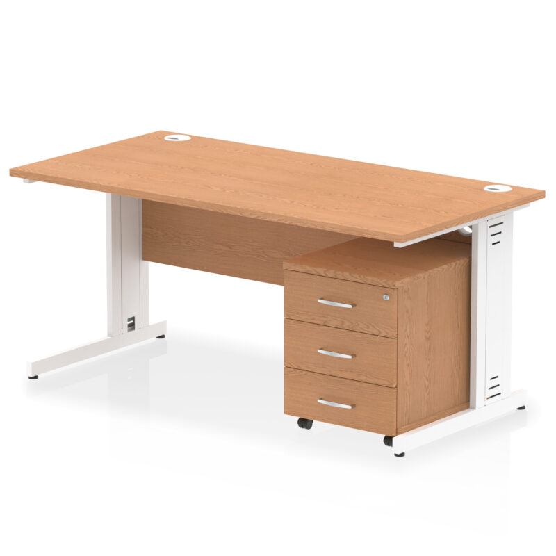 Surge 1600mm Cable Managed Straight Desk With Mobile Pedestal - Image 16