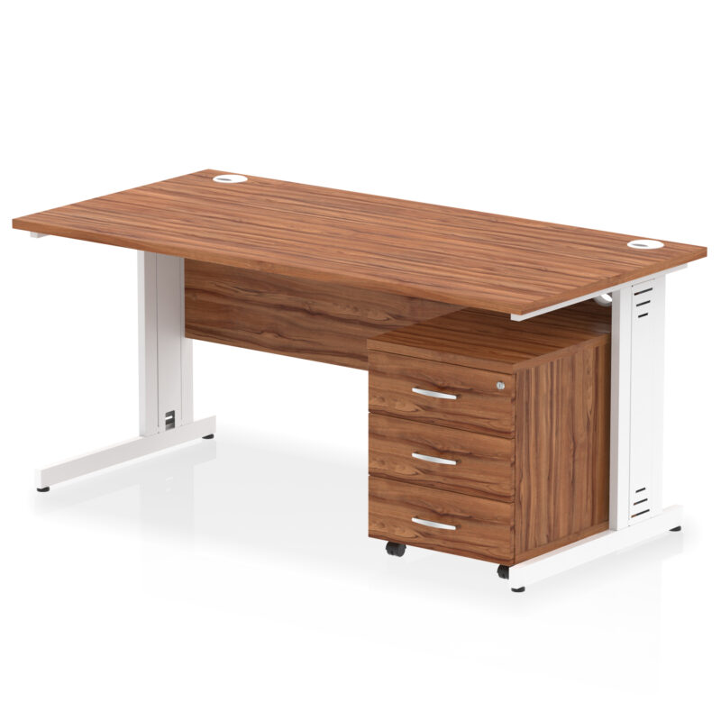 Surge 1600mm Cable Managed Straight Desk With Mobile Pedestal - Image 20