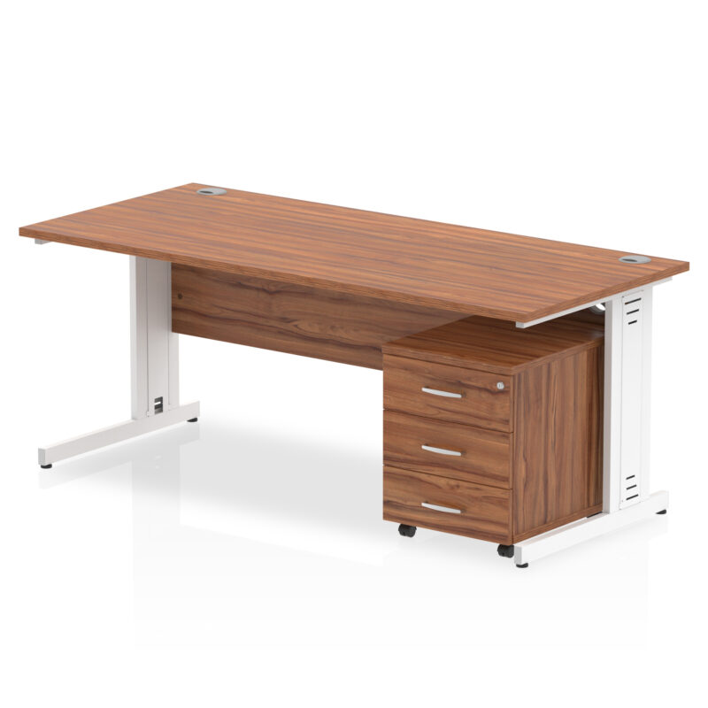 Surge 1800mm Cable Managed Straight Desk With Mobile Pedestal - Image 20