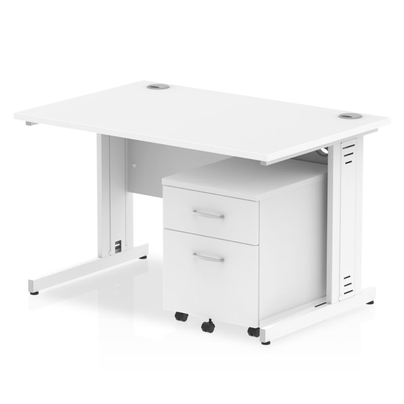 Surge 1200mm Cable Managed Straight Desk With Mobile Pedestal - Image 23