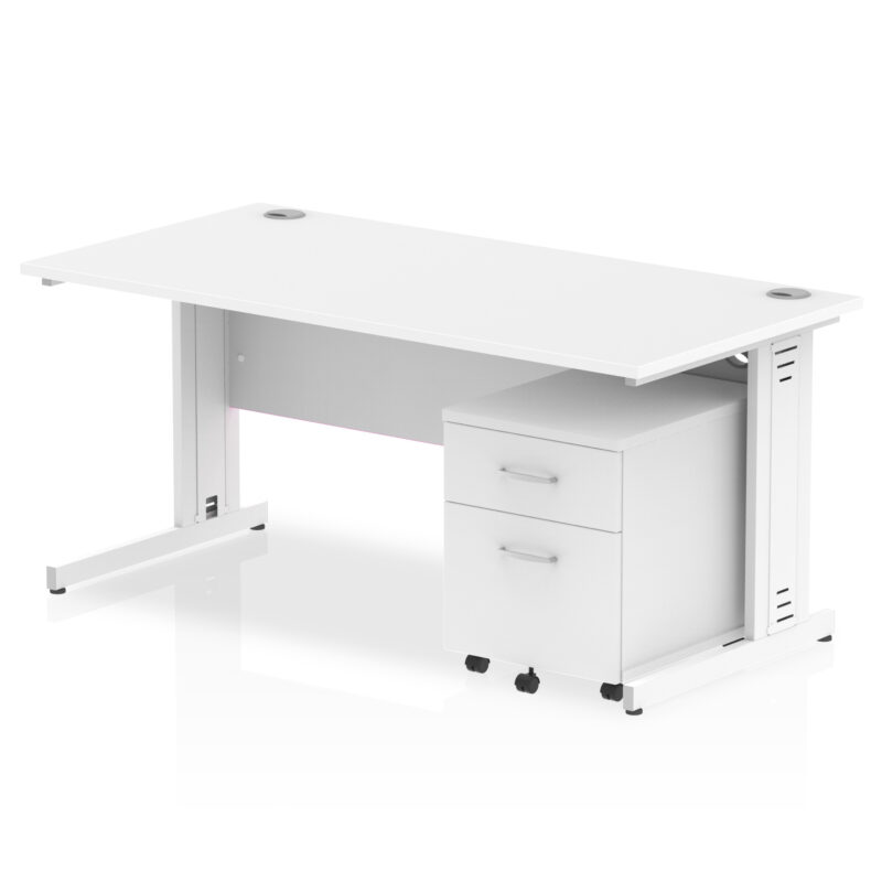 Surge 1600mm Cable Managed Straight Desk With Mobile Pedestal - Image 23