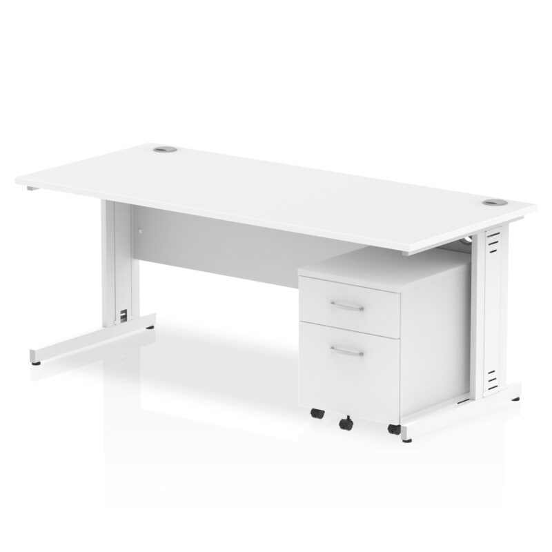 Surge 1800mm Cable Managed Straight Desk With Mobile Pedestal - Image 23